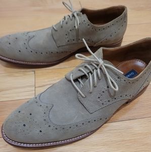 Men's Sz 11 Gordon Rush Cream Suede Wingtip Dress Shoes